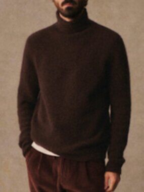 Octobre Brown Wool Blend Turtleneck in Large